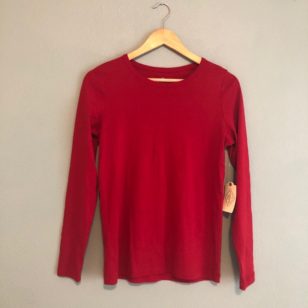 NWT St John’s Bay red long sleeve T-shirt S